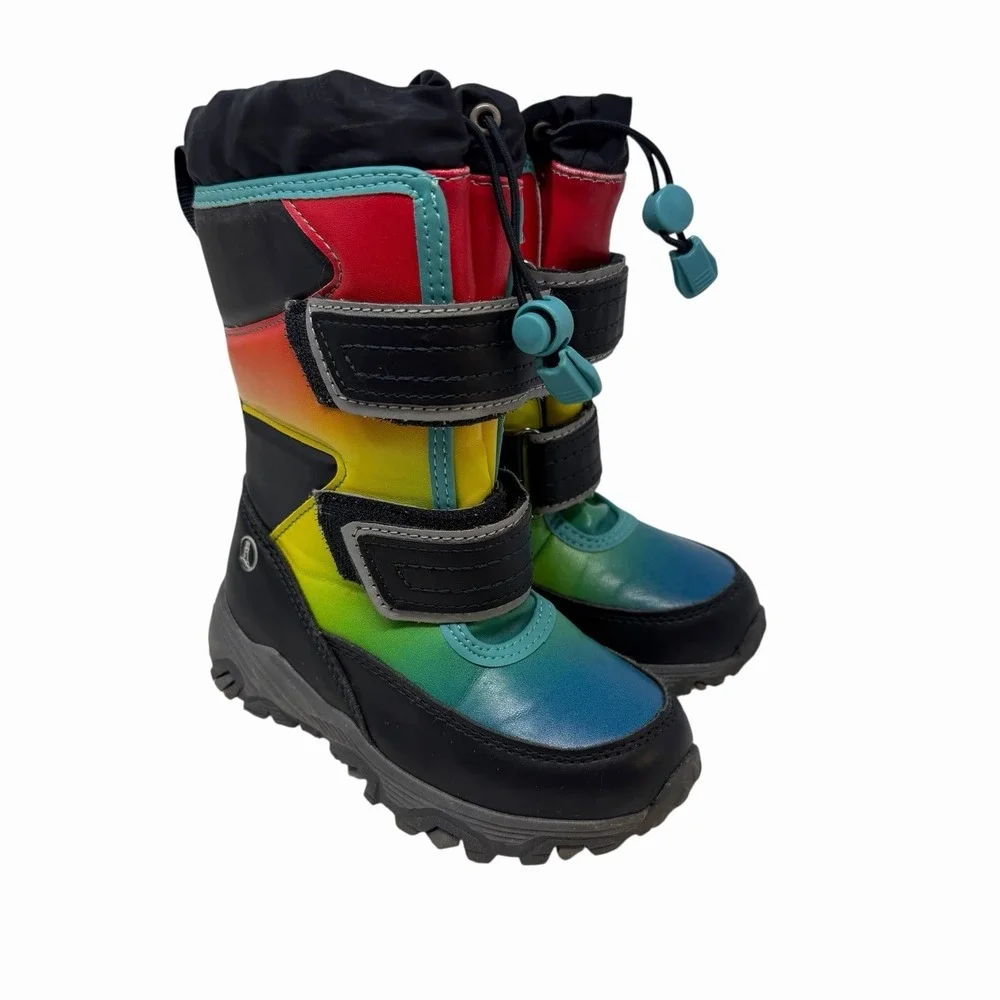 NEW! Lands End Boys Waterproof Snow Boots‎ Size 9M Kids, Multi-Color